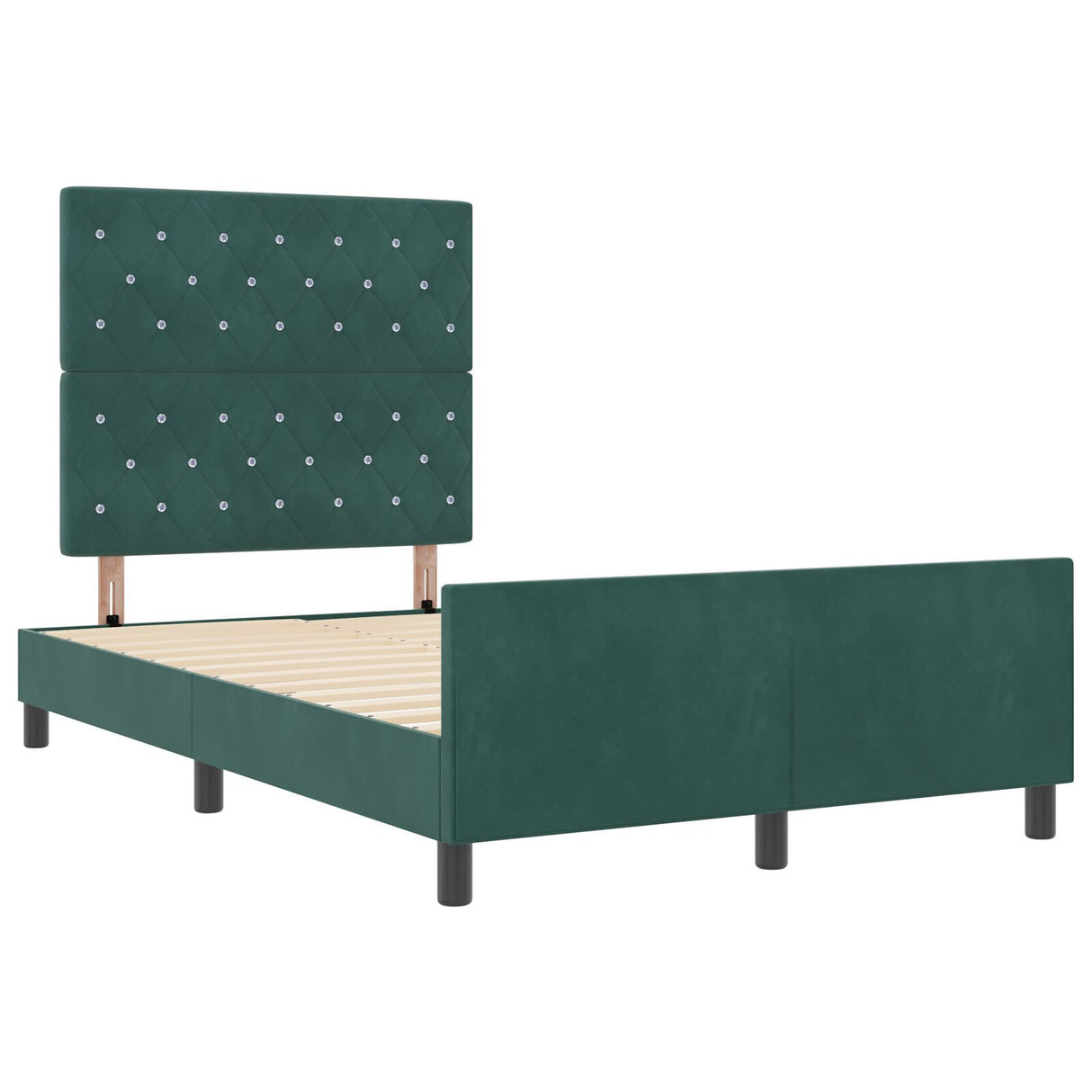 Bed Frame Dark Green 120X200 Cm Velvet