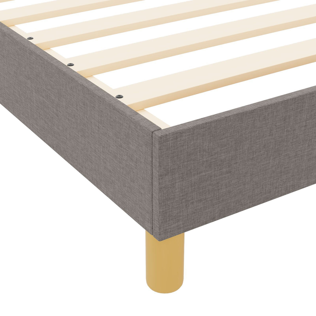 Bed Frame In Taupe, 120X200 Cm, Fabric