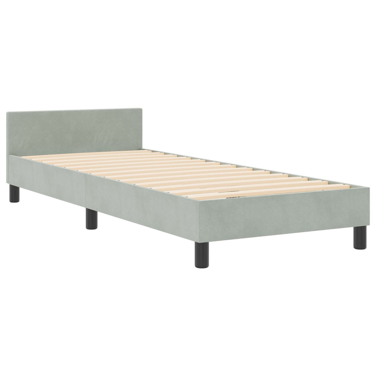Light Grey Velvet Bed Frame 80X200 Cm