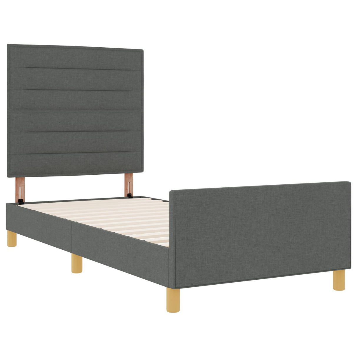 Bed Frame Dark Grey 90X190 Cm Fabric
