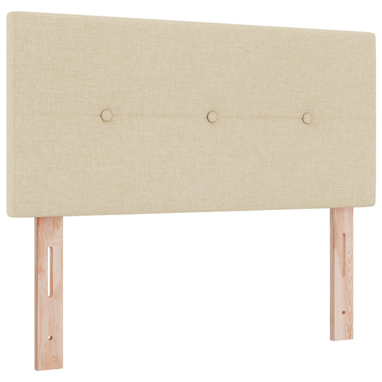 Box Spring Bed With Mattress & Led Cream 120X190 Cm Fabric