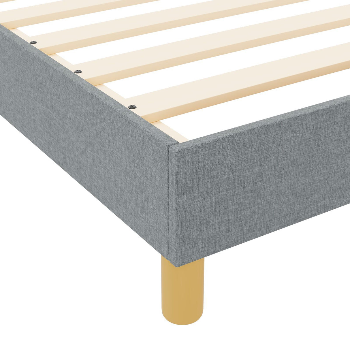 Bed Frame In Light Grey, 140X200 Cm, Fabric