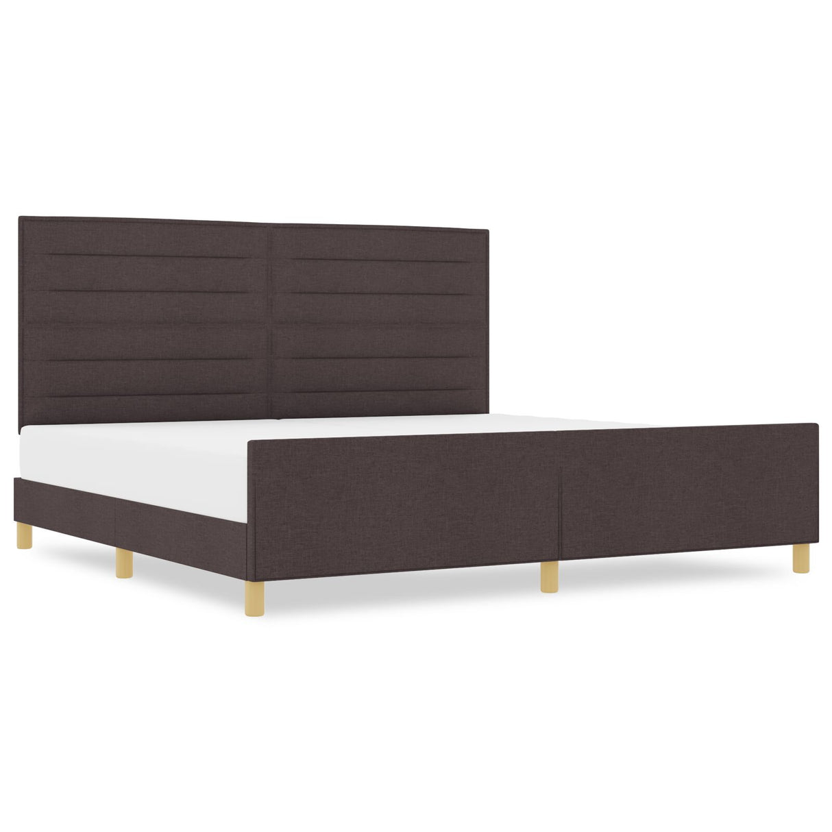 Bed Frame Dark Brown 200X200 Cm Fabric