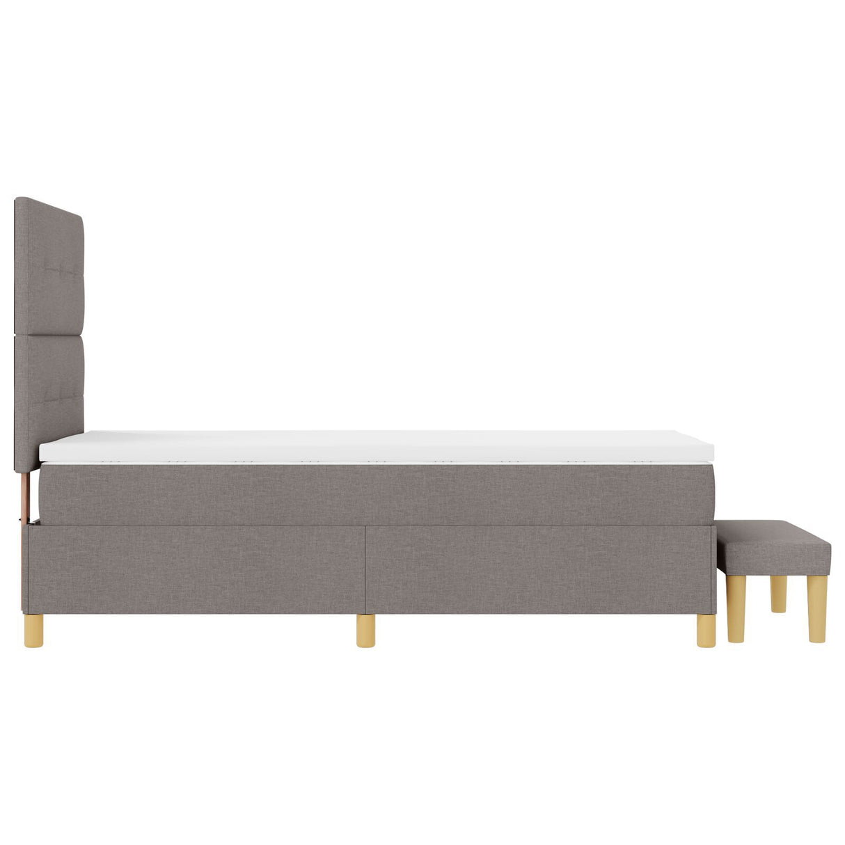Box Spring Bed With Mattress & Bench Taupe 80X200 Cm Fabric