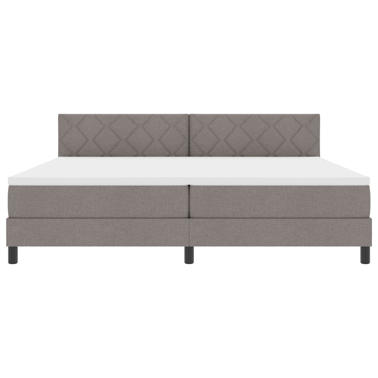 Box Spring Bed With Mattress & Led Taupe 200X200 Cm Fabric