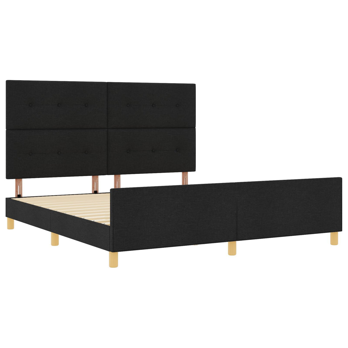 Bed Frame Black 180X200 Cm Fabric