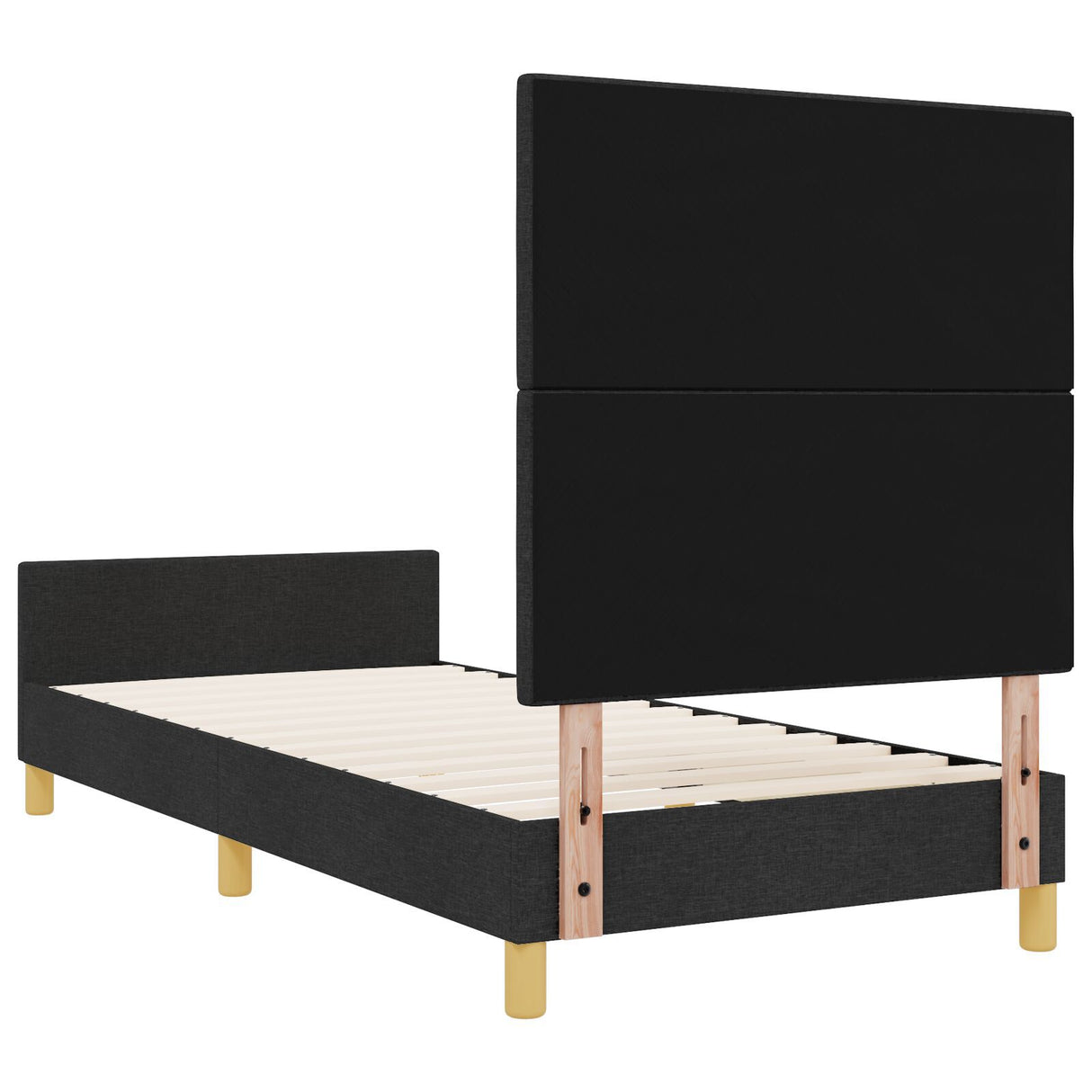 Bed Frame In Black, 80X200 Cm, Fabric