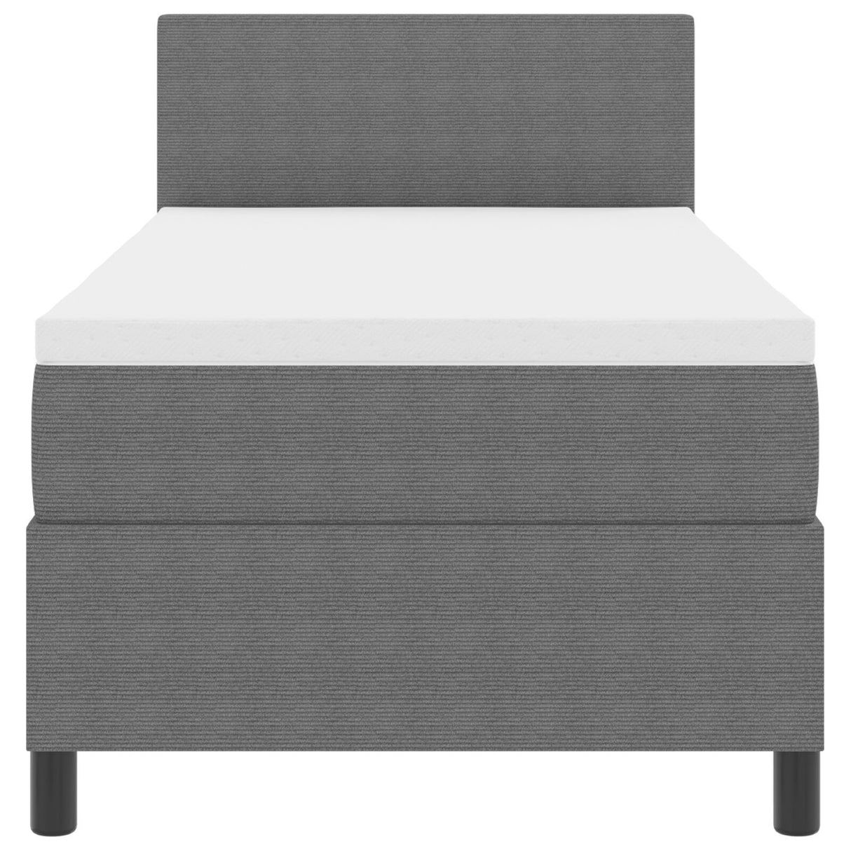 Box Spring Bed With Mattress Light Grey 80X200 Cm Corduroy Fabric