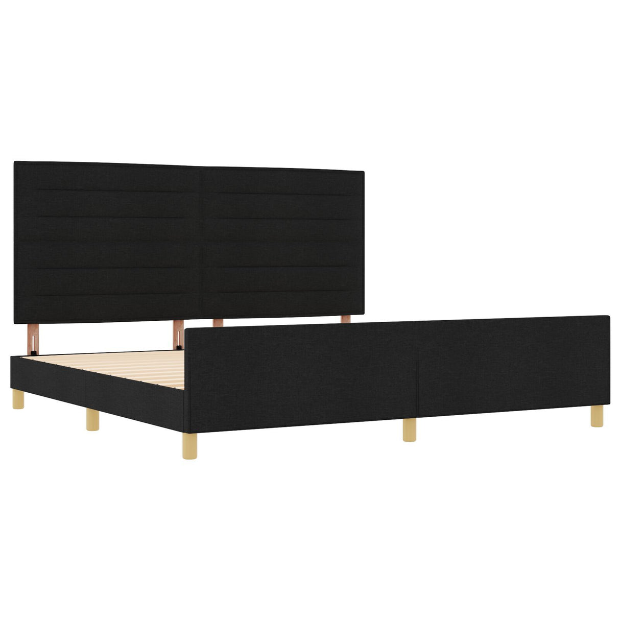 Black Fabric Bed Frame 200X200 Cm
