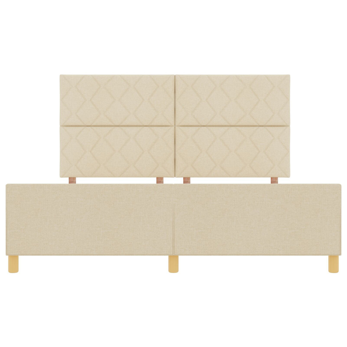 Cream Bed Frame 180X200 Cm Fabric