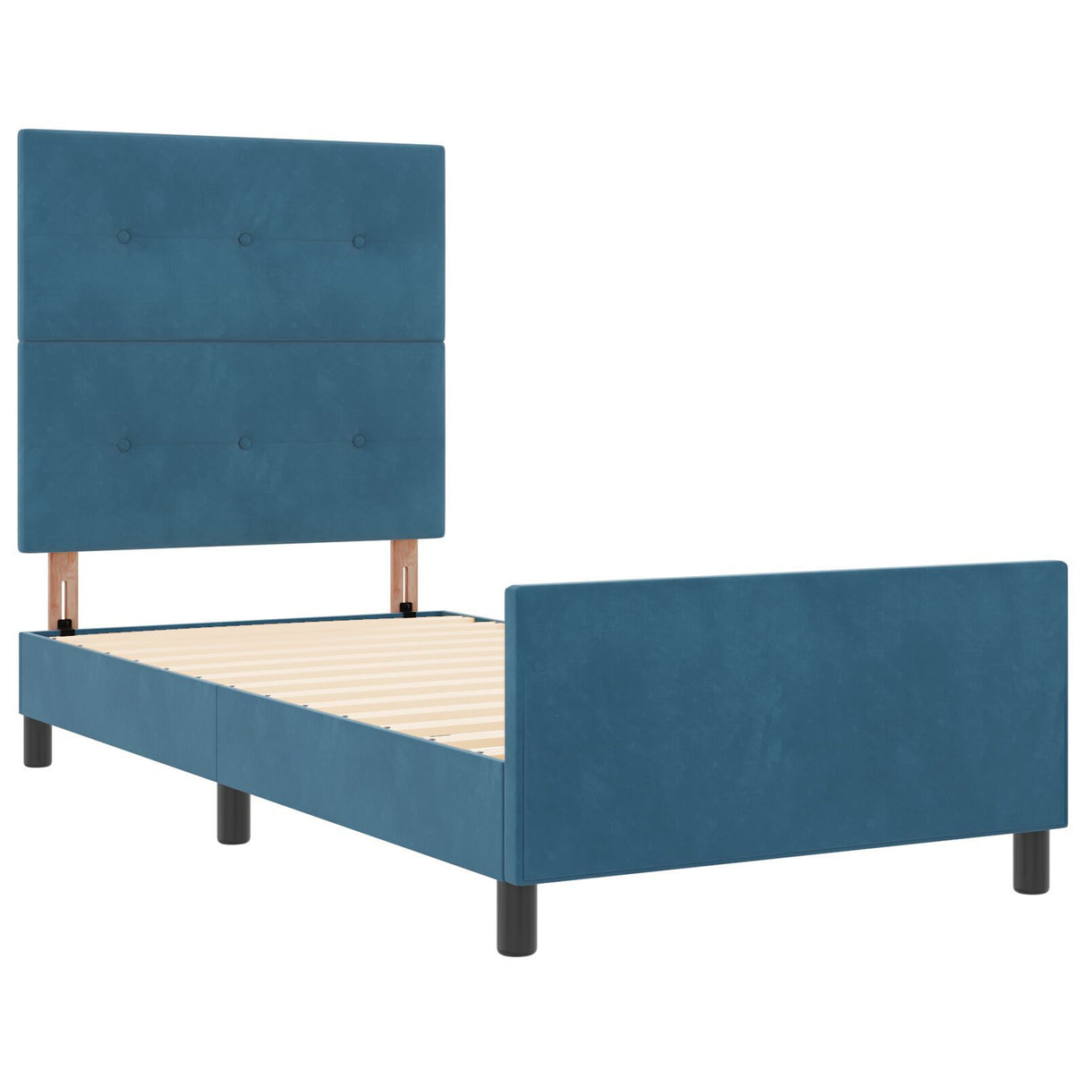 Bed Frame Dark Blue 90X200 Cm Velvet