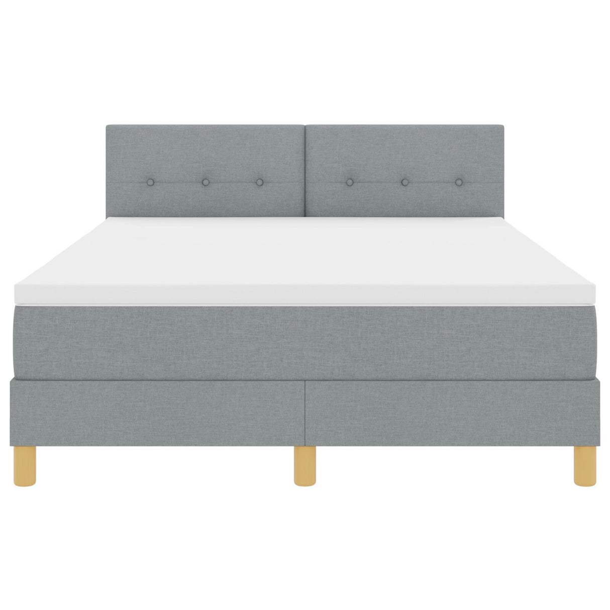 Box Spring Bed With Mattress & Led Light Grey 140X200 Cm Fabric