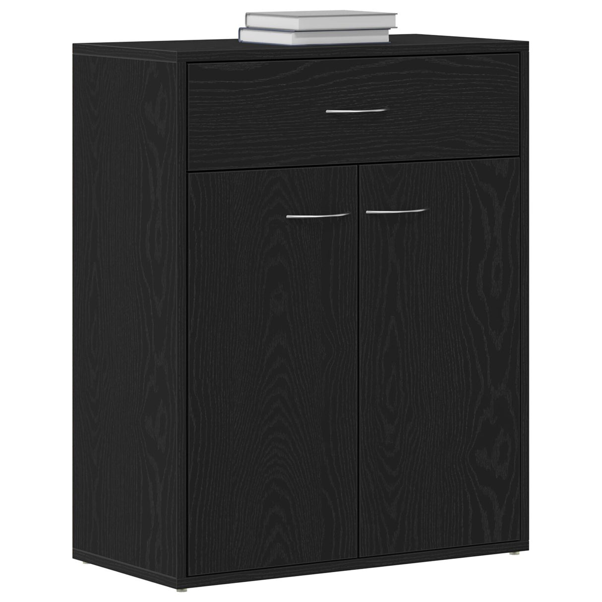 Black Oak Sideboard 60X30X75 Cm Made Of Engineered Wood