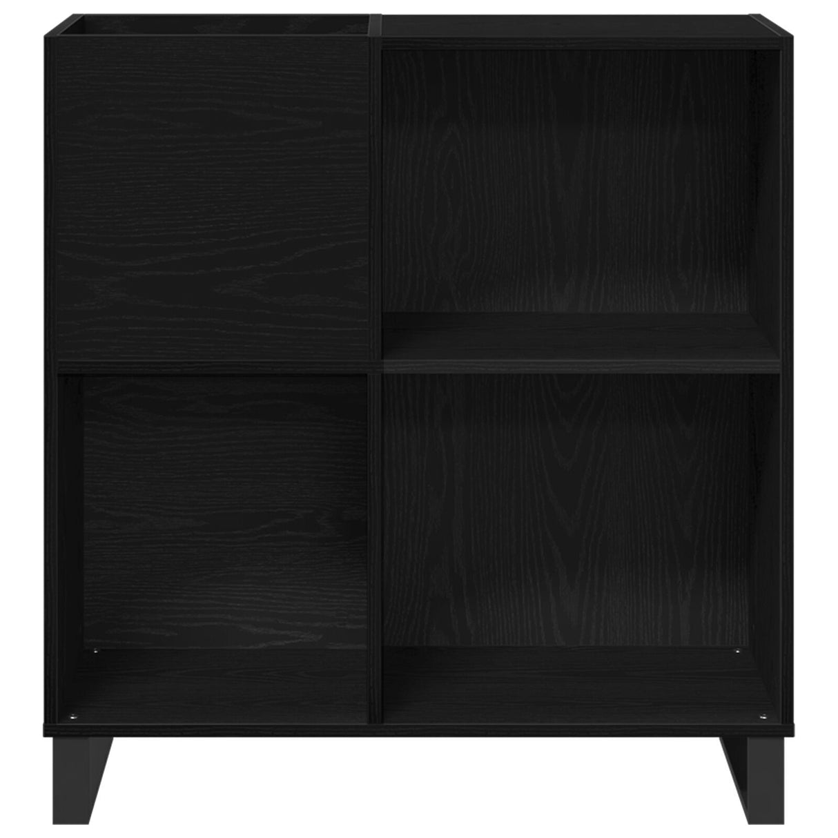 Record Cabinet Black Oak 84.5X38X90 Cm Engineered Wood