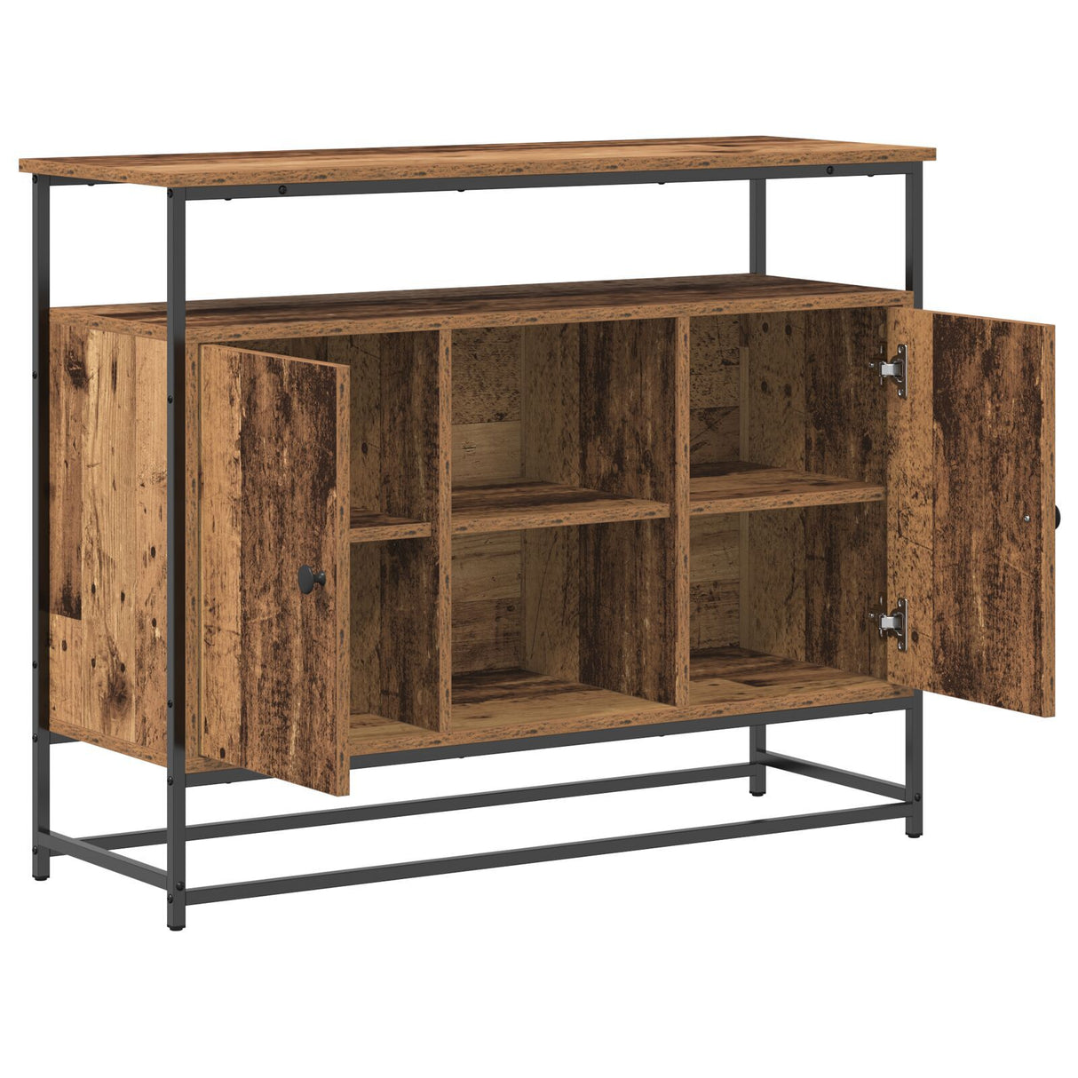 Sideboard Old Wood 100X35X80 Cm Engineered Wood And Steel