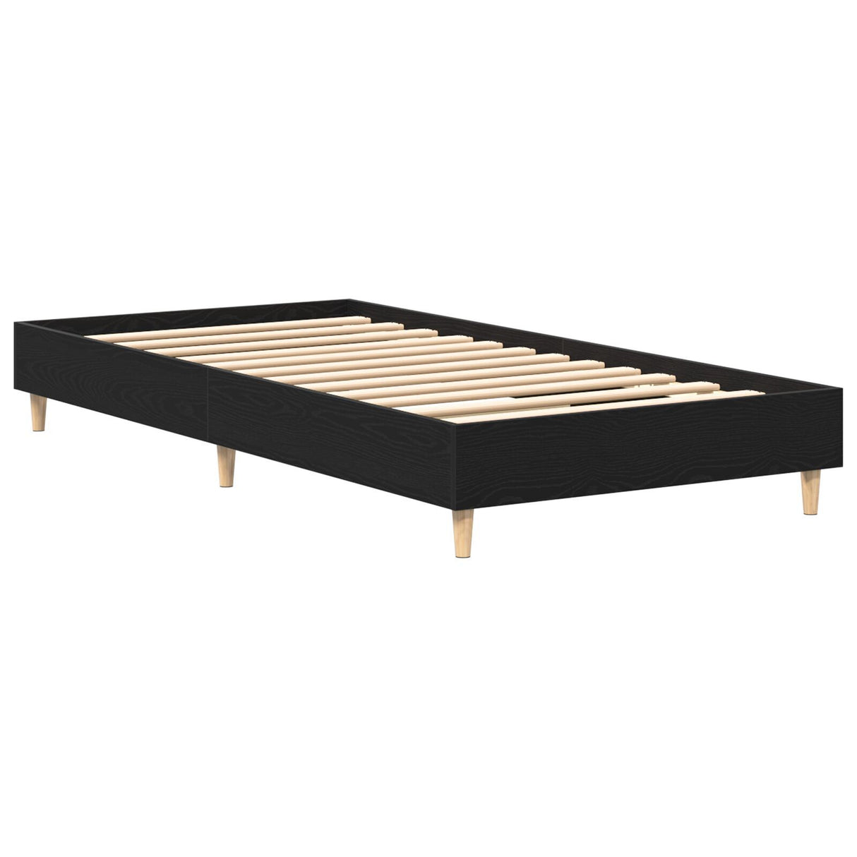 Bed Frame 75X190 Cm Black Oak Engineered Wood