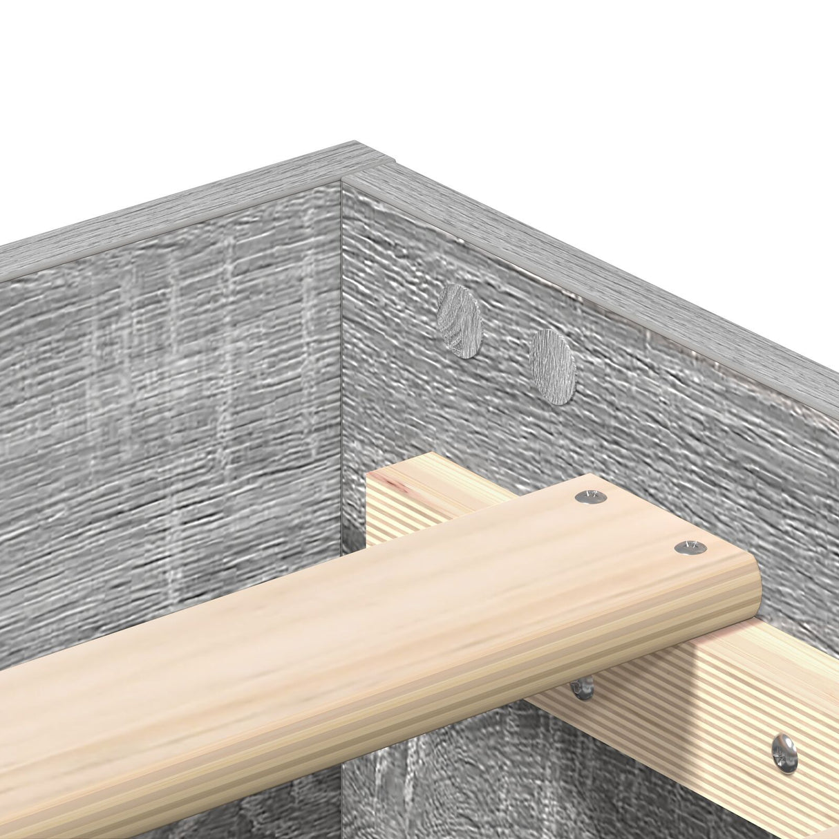 Bed Frame 120X190 Cm Grey Sonoma Engineered Wood