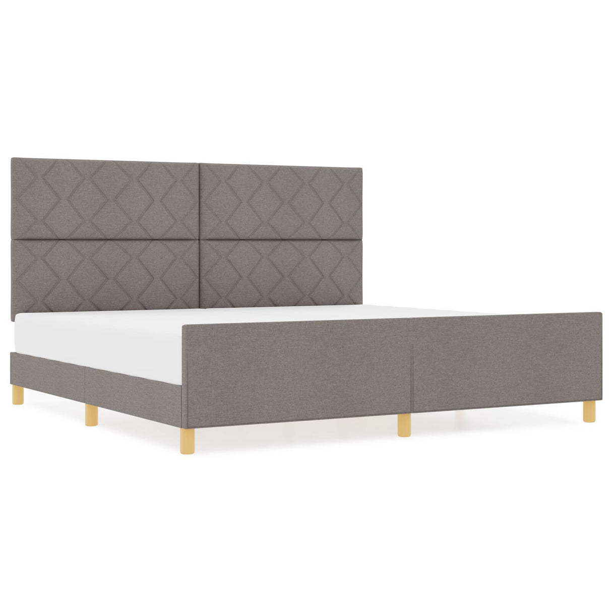 Bed Frame Taupe 200X200 Cm Fabric