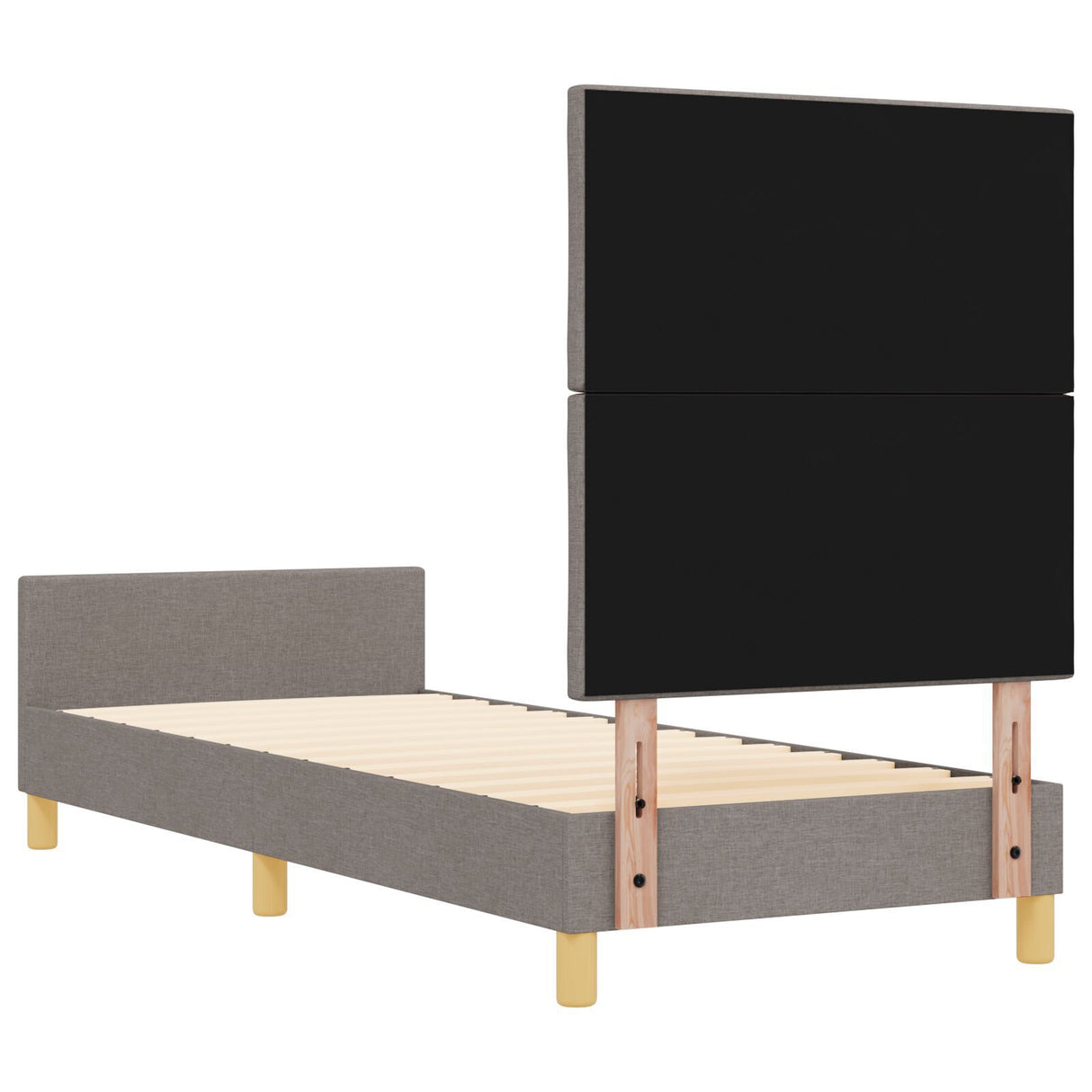 Bed Frame - Taupe Fabric, 80X200 Cm