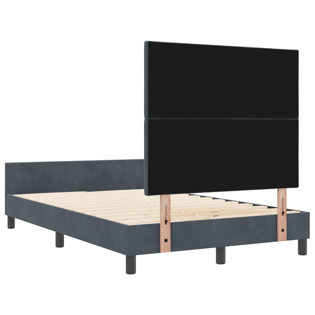 Bed Frame Dark Grey 120X200 Cm Velvet