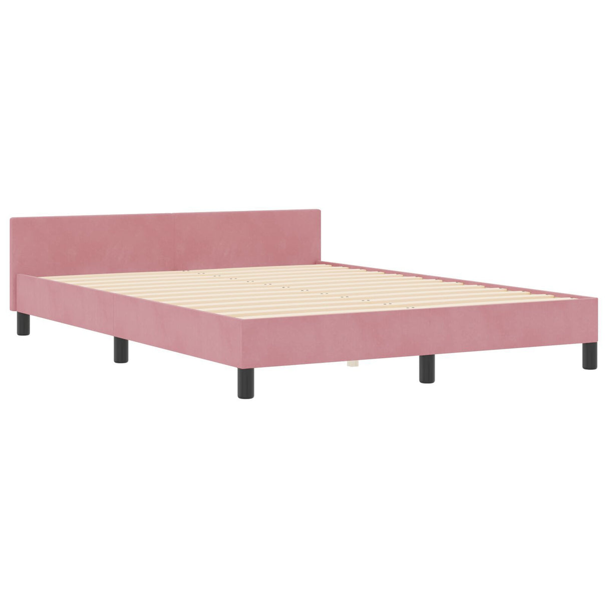 Bed Frame Pink 140X200 Cm Velvet