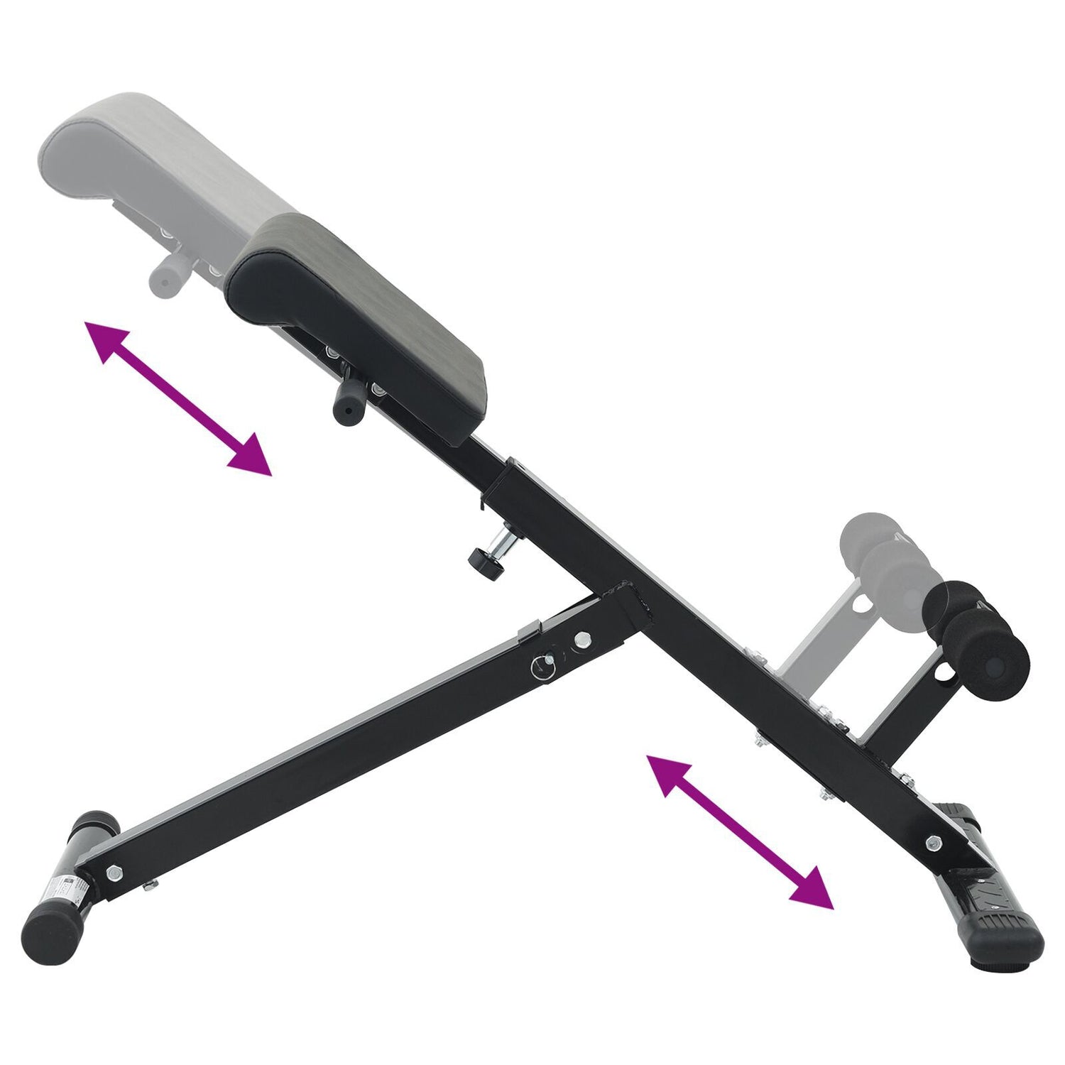 Hyperextension Bench 120 Kg Foldable And Adjustable Steel