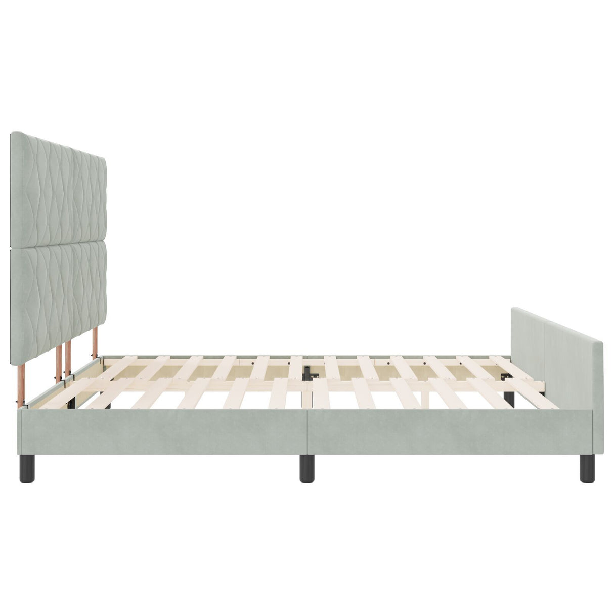 Bed Frame Light Grey 200X200 Cm Velvet