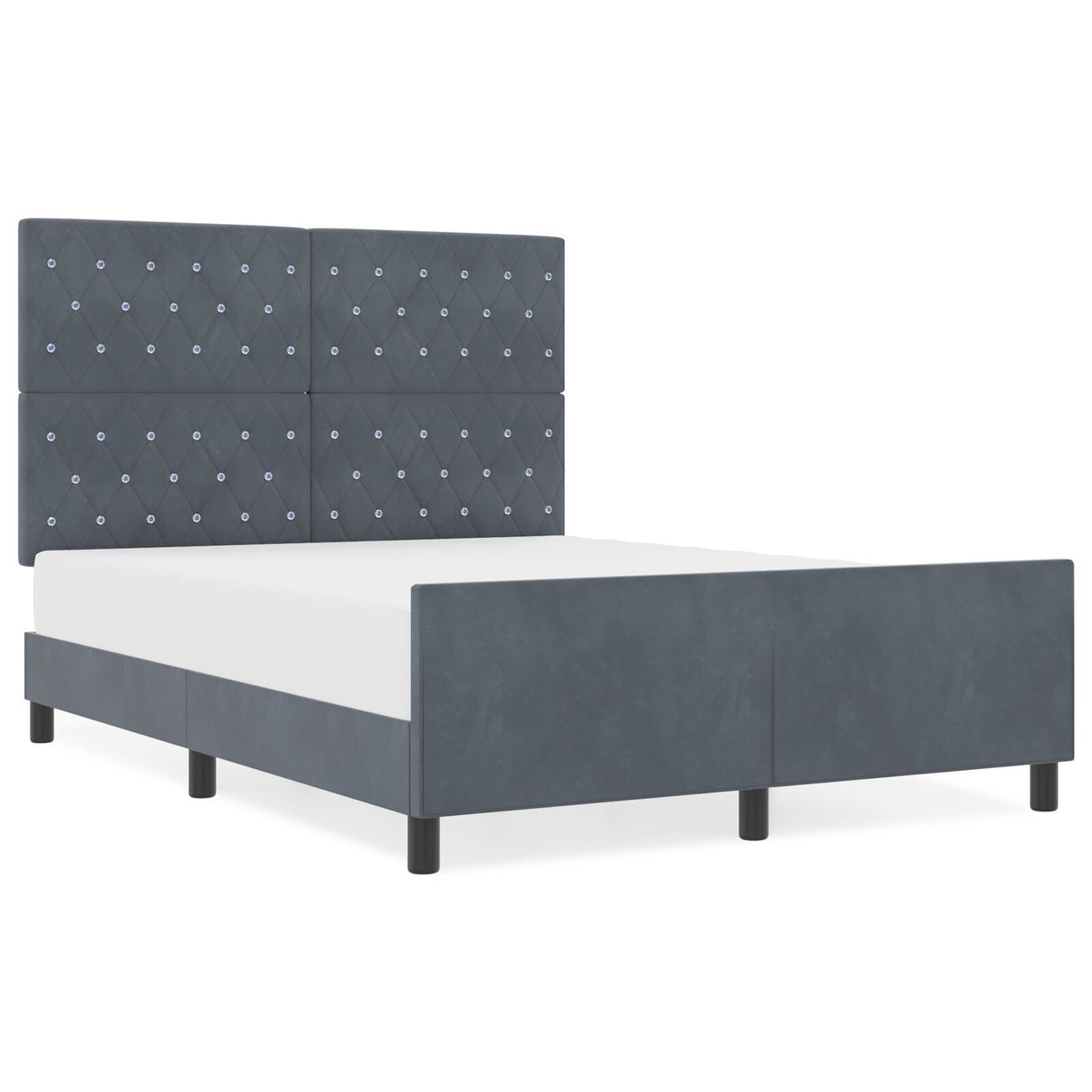 Bed Frame Dark Grey 140X200 Cm Velvet