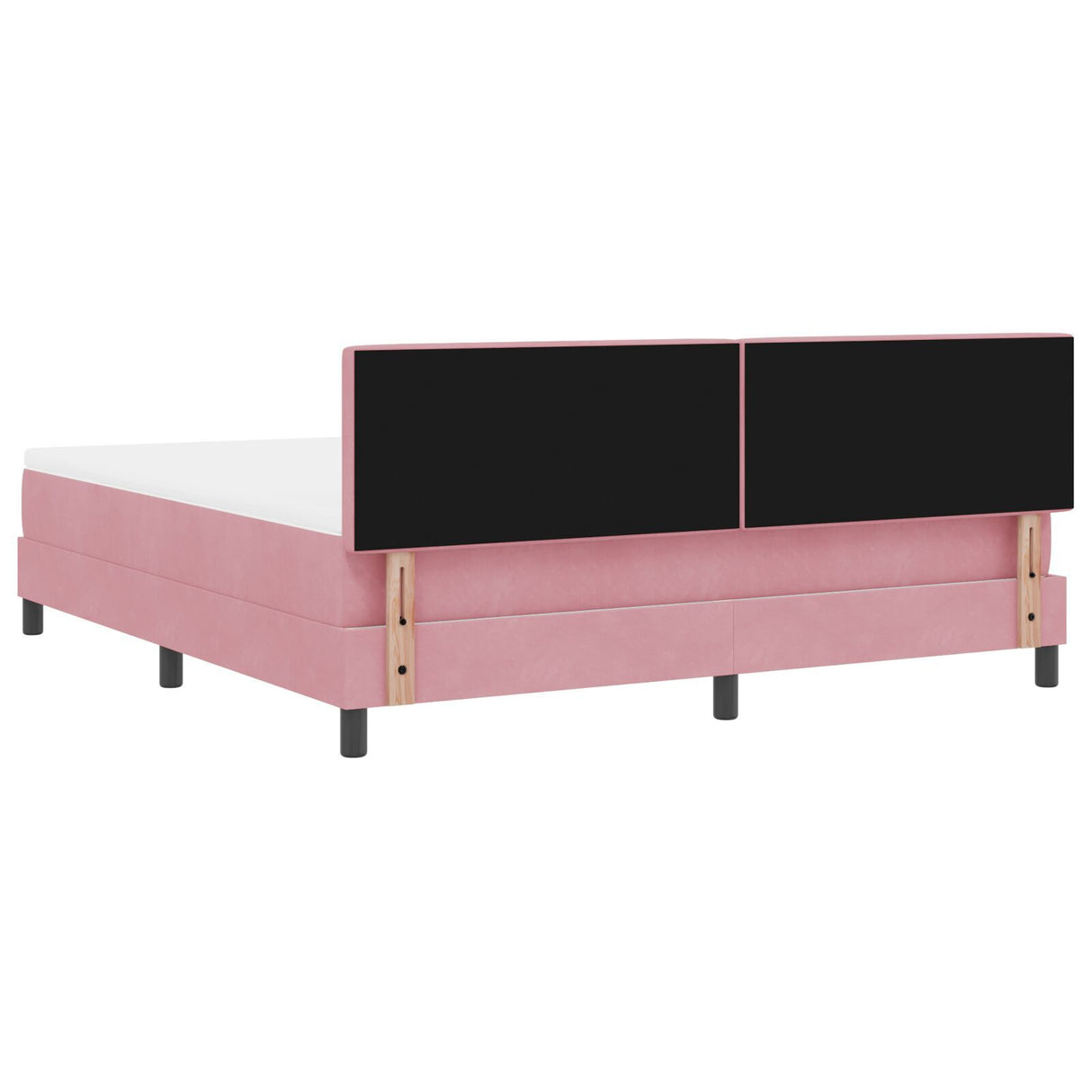 Box Spring Bed With Mattress & Led Pink 180X200 Cm Velvet