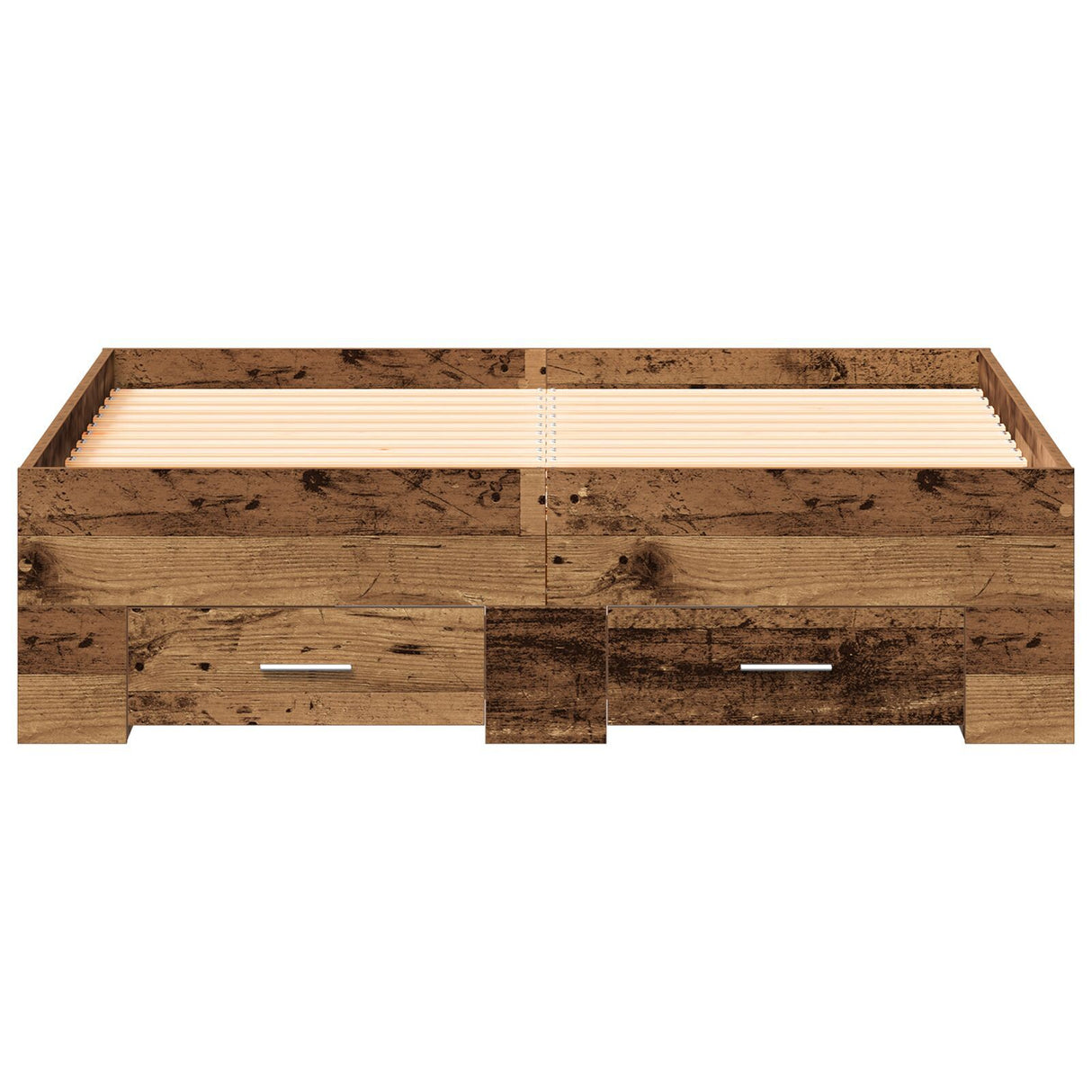 Bed Frame With Drawers Old Wood 120X190 Cm Engineered Wood
