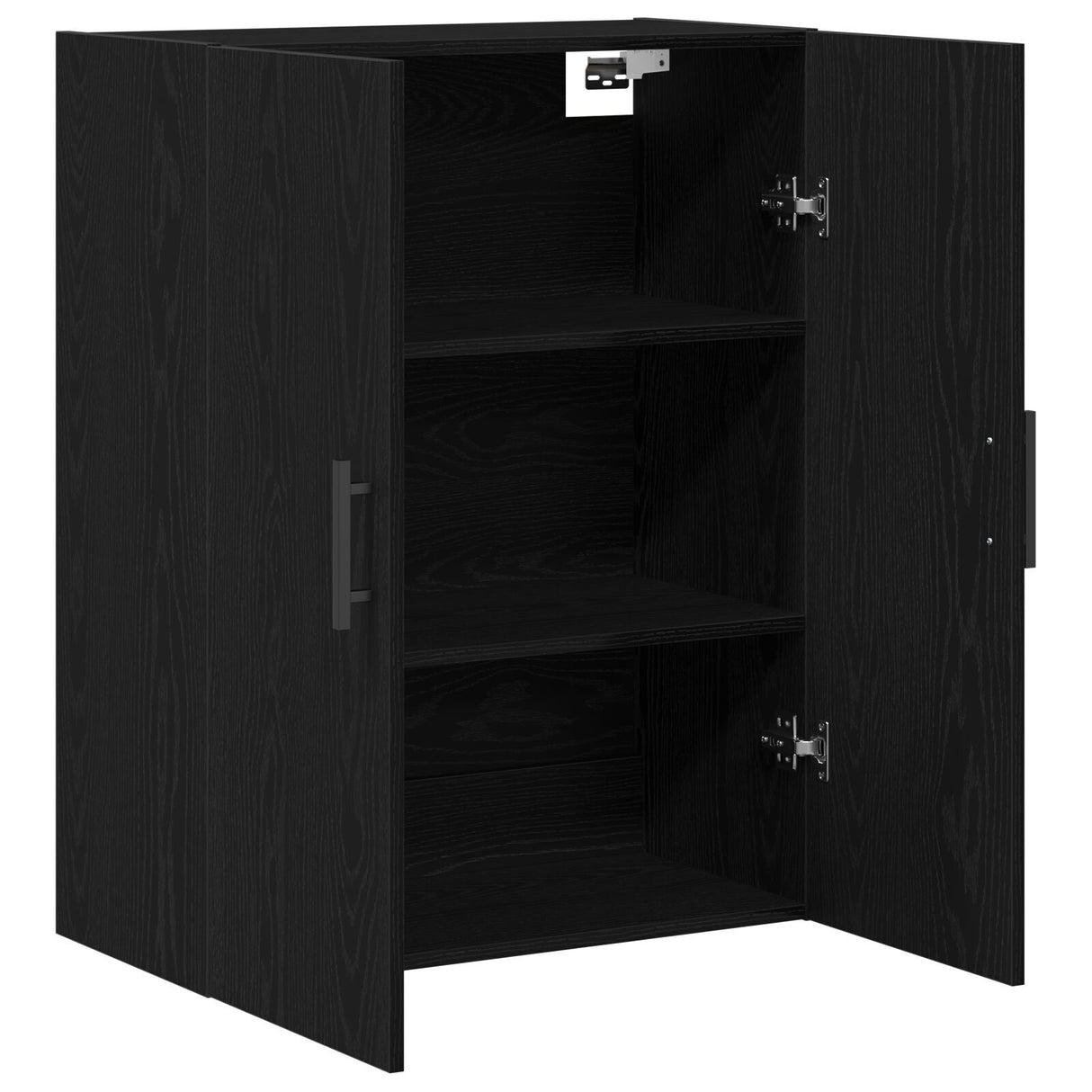 Wall Mounted Cabinet Black Oak 69,5X34X90 Cm Engineered Wood