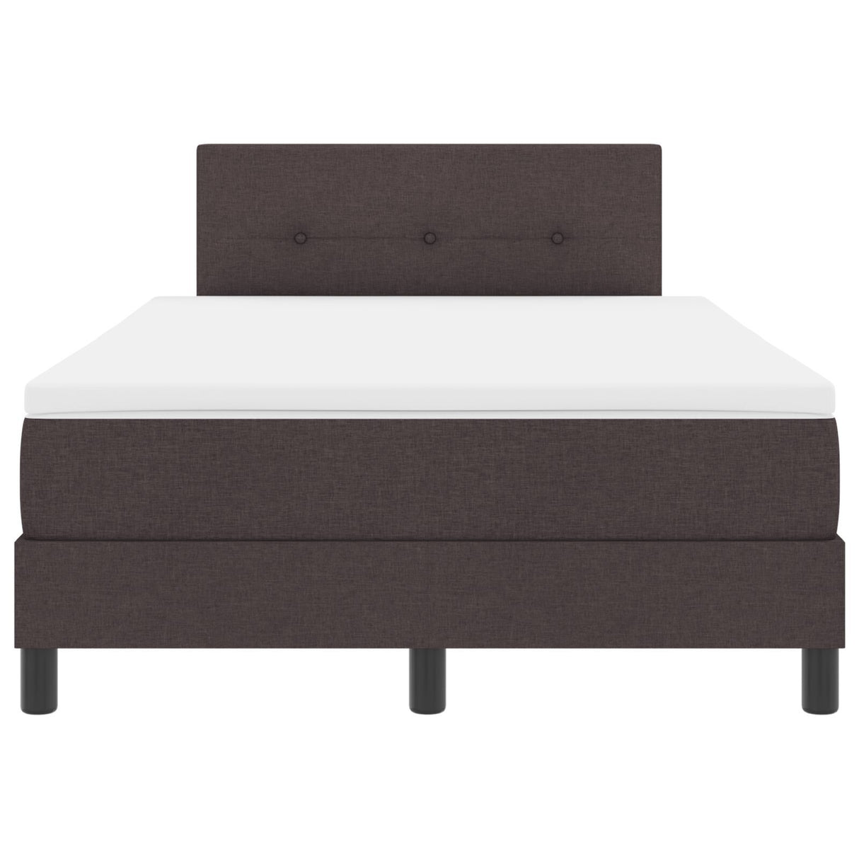 Box Spring Bed With Mattress & Led Dark Brown 120X190 Cm Fabric