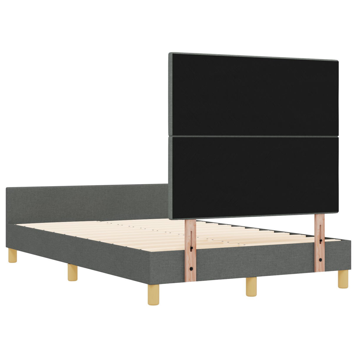 Bed Frame Dark Grey 120X200 Cm Fabric