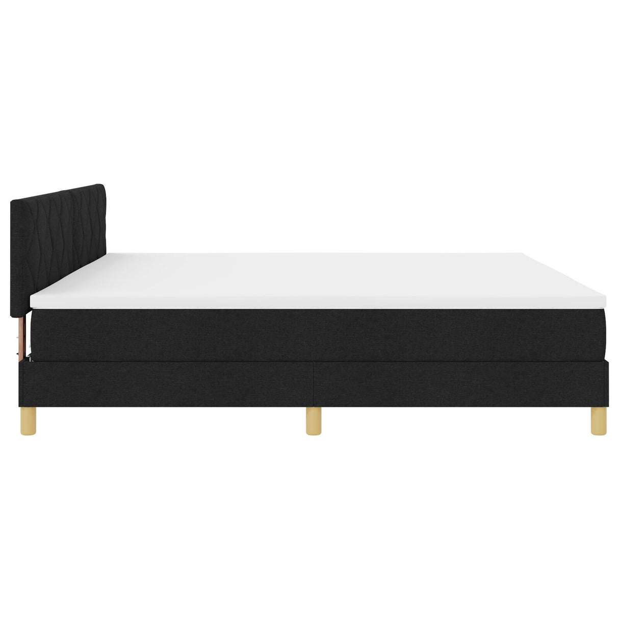Box Spring Bed With Mattress & Led Black 200X200 Cm Fabric