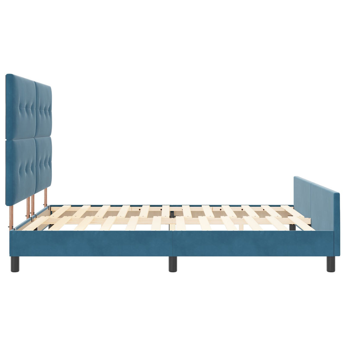 Bed Frame Dark Blue 180X200 Cm Velvet