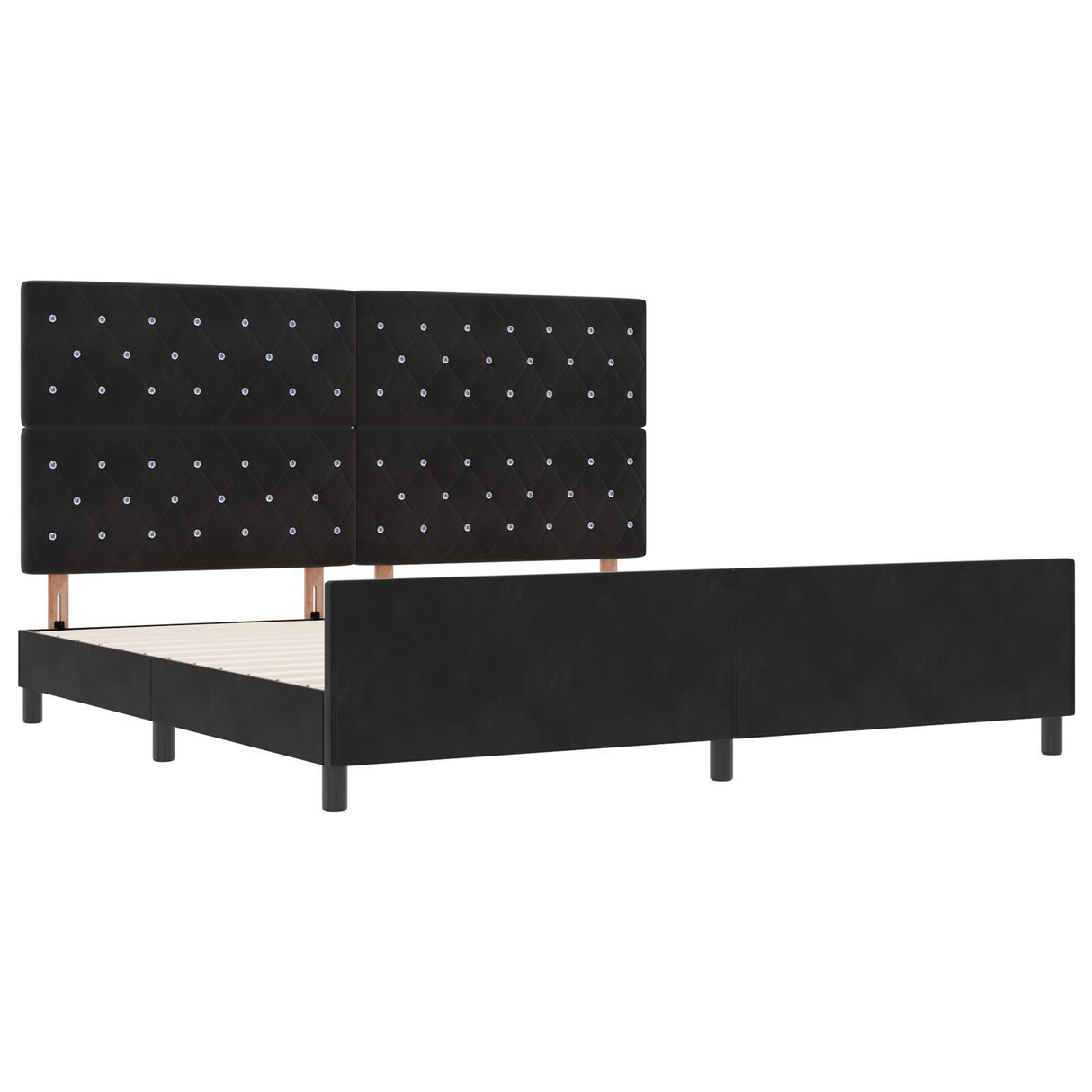 Bed Frame Black 200X200 Cm Velvet
