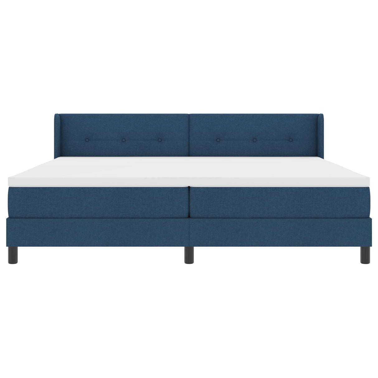 Box Spring Bed With Mattress Blue 200X200 Cm Fabric, Headboard Button Tufted Blue 200 Cm Fabric