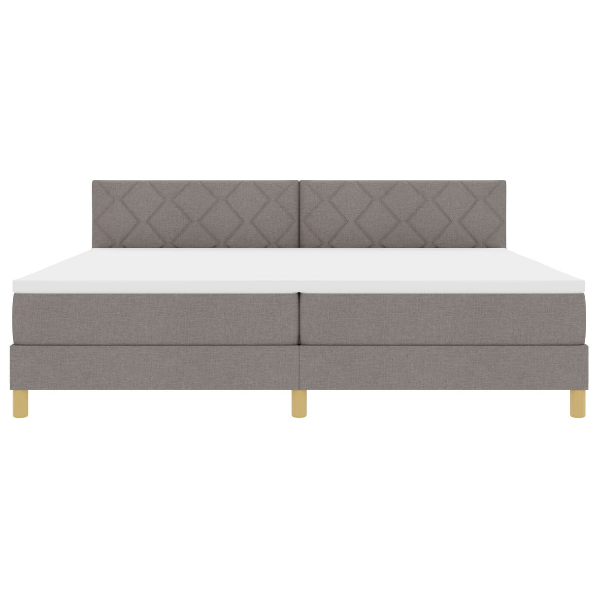 Box Spring Bed With Mattress & Led Taupe 200X200 Cm Fabric