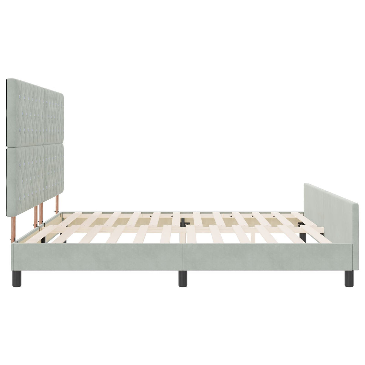 Bed Frame Light Grey 200X200 Cm Velvet