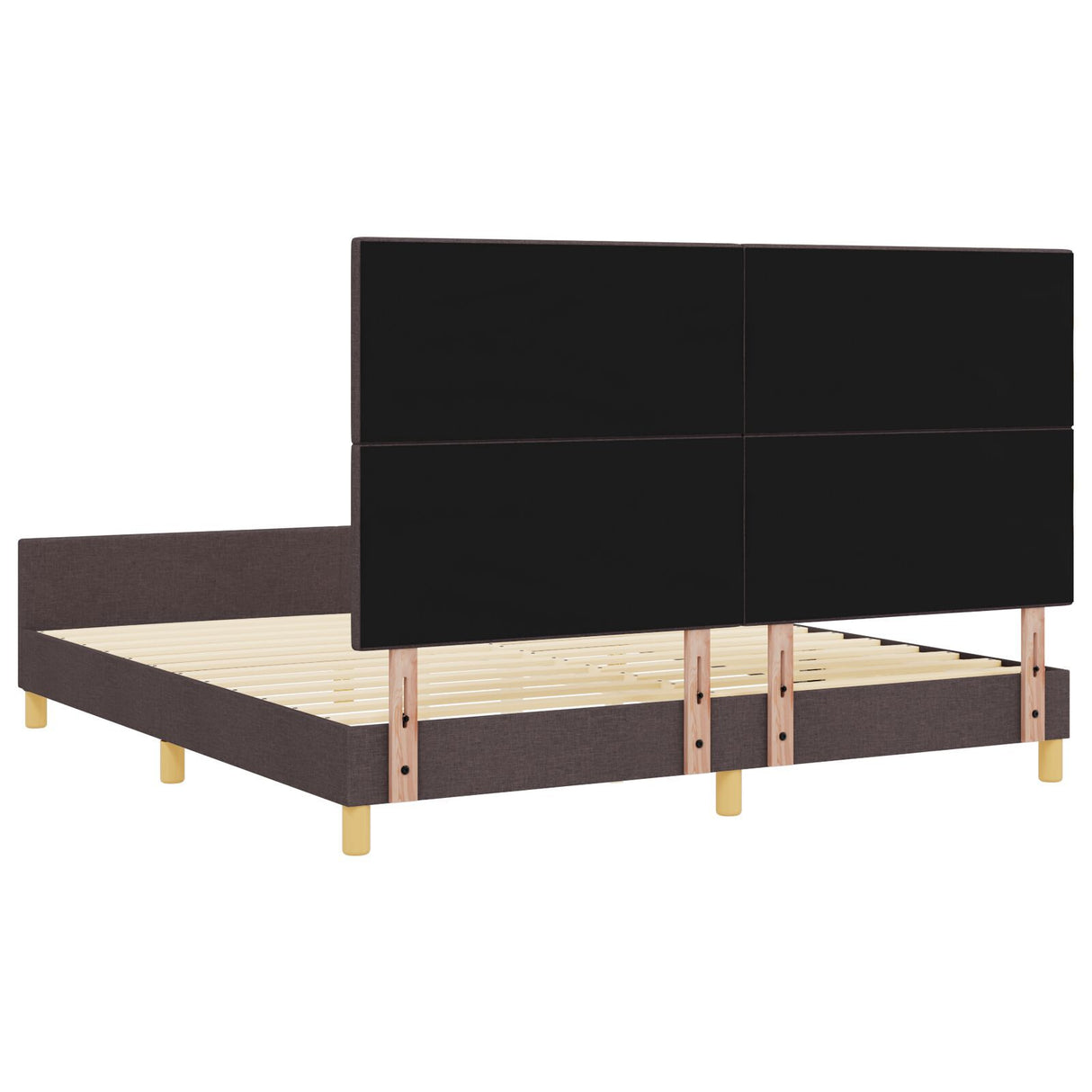 Bed Frame Dark Brown 180X200 Cm Fabric