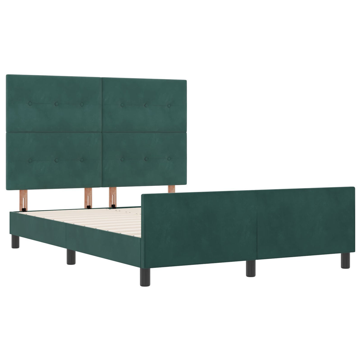 Bed Frame Dark Green 140X200 Cm Velvet