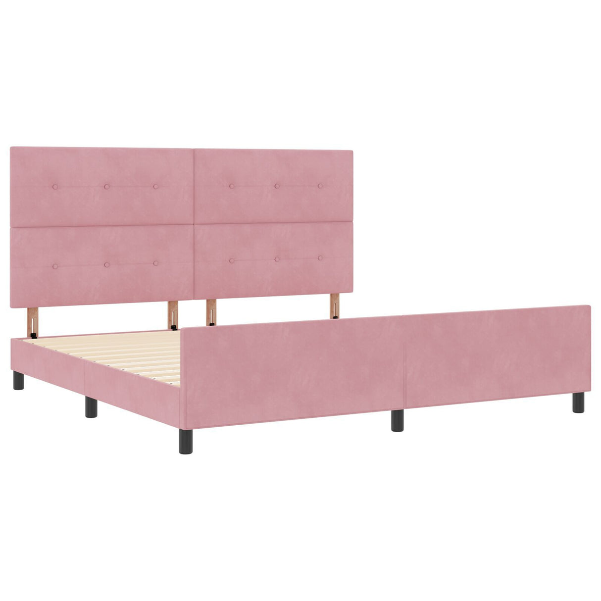 Bed Frame Pink 200X200 Cm Velvet