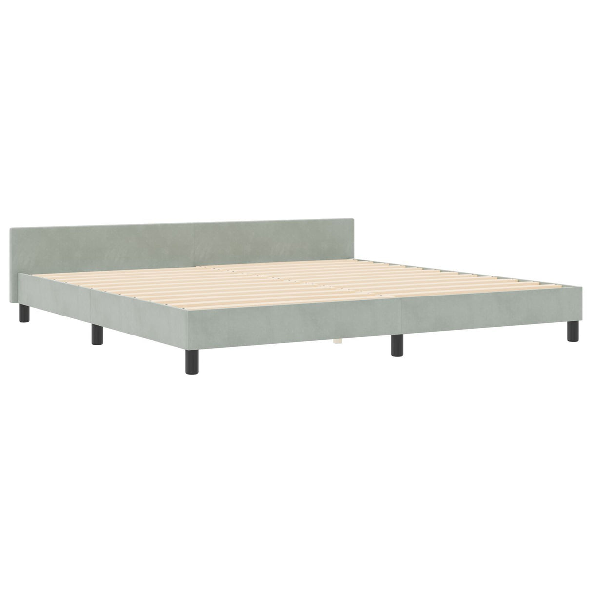 Bed Frame Light Grey 200X200 Cm Velvet