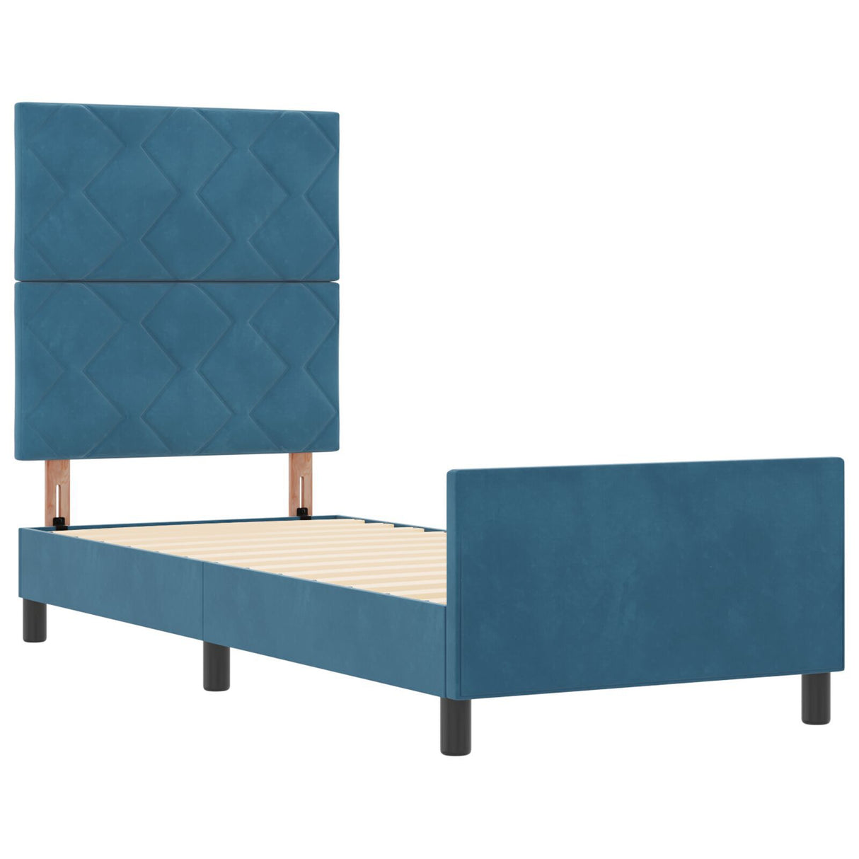 Dark Blue Velvet Bed Frame 80X200 Cm