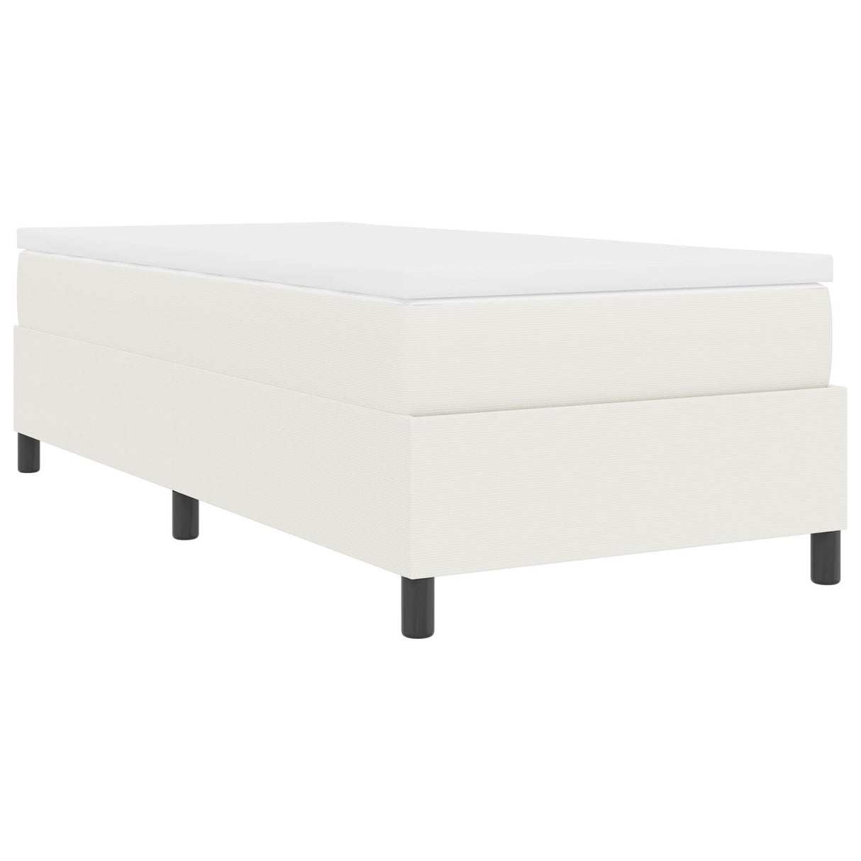 Box Spring Bed With Mattress Cream 80X200 Cm Corduroy Fabric