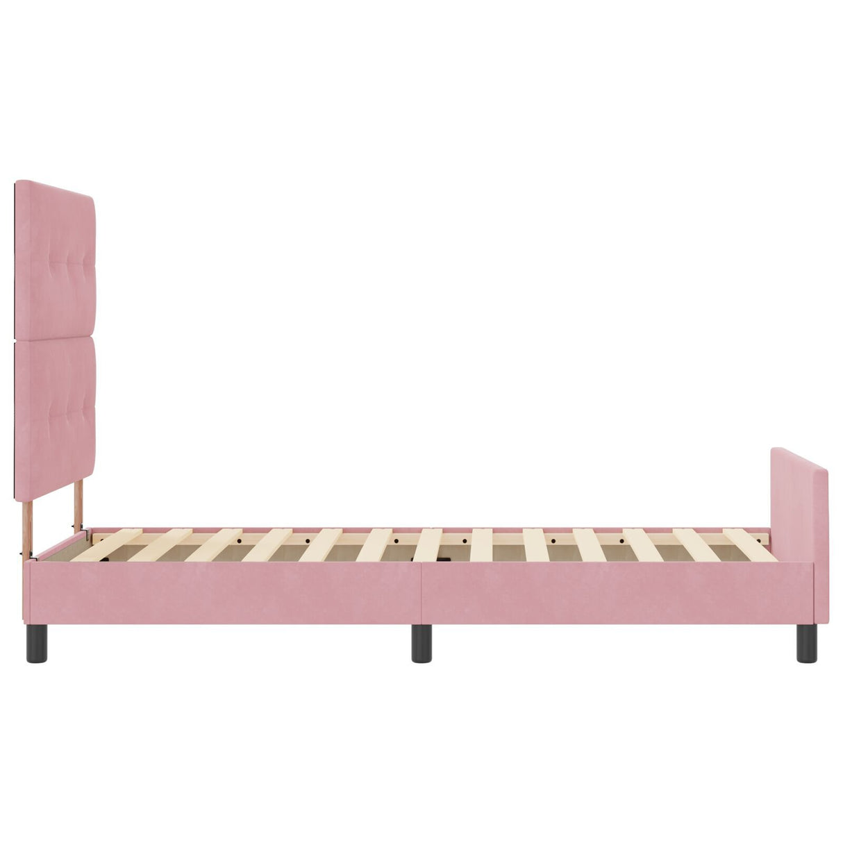 Bed Frame Pink 100X200 Cm Velvet
