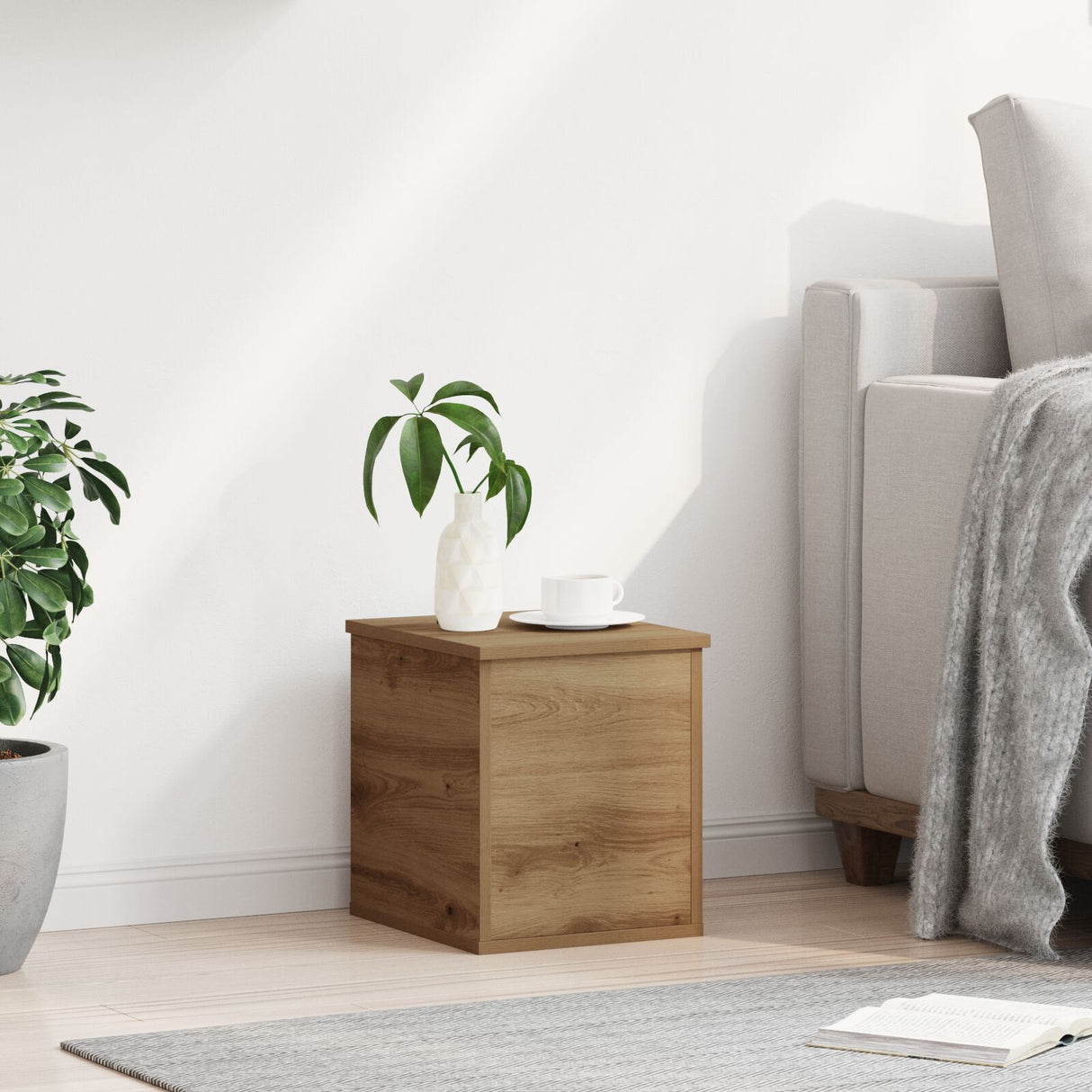 Storage Box Artisan Oak 30X35X35 Cm Engineered Wood