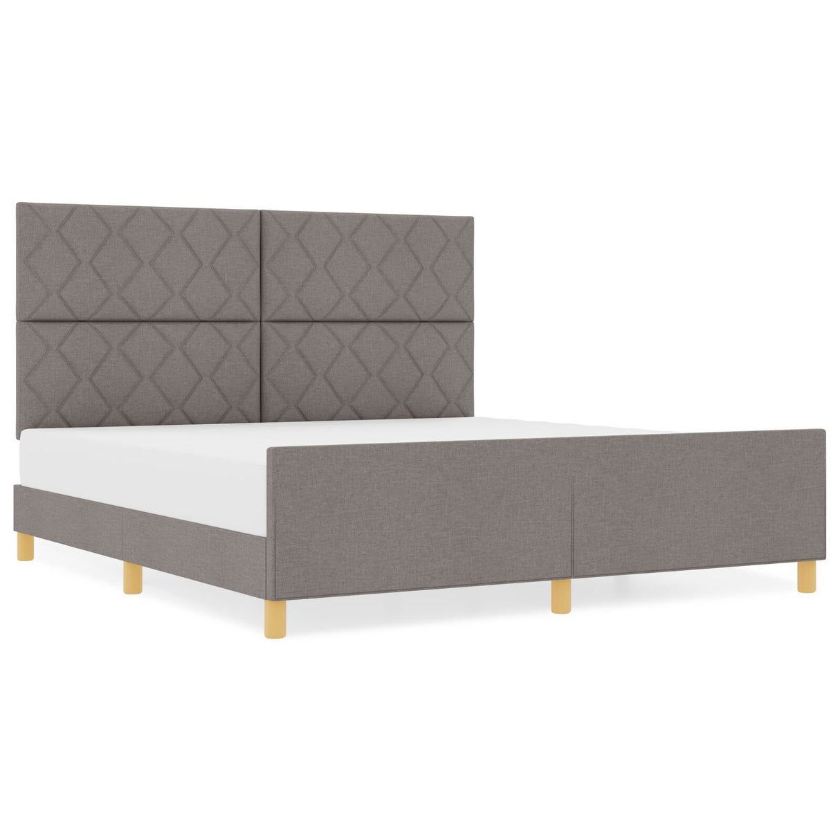 Bed Frame In Taupe, 180X200 Cm, Fabric