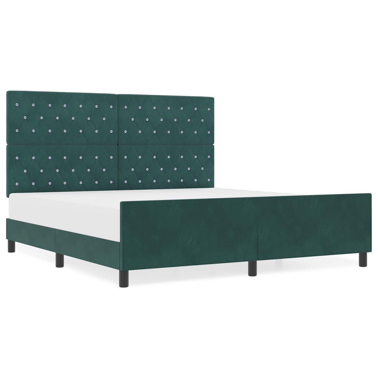 Bed Frame In Dark Green, 180X200 Cm, Velvet