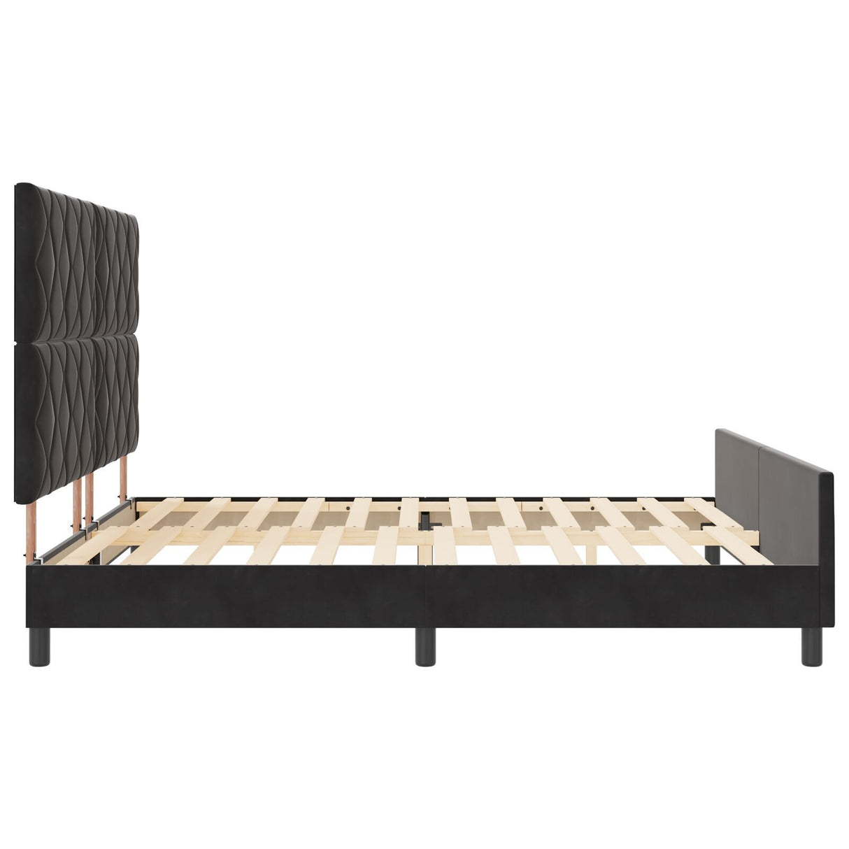 Bed Frame Black 180X200 Cm Velvet
